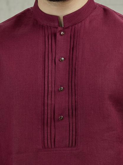 Wine Solid Kurta | TULA