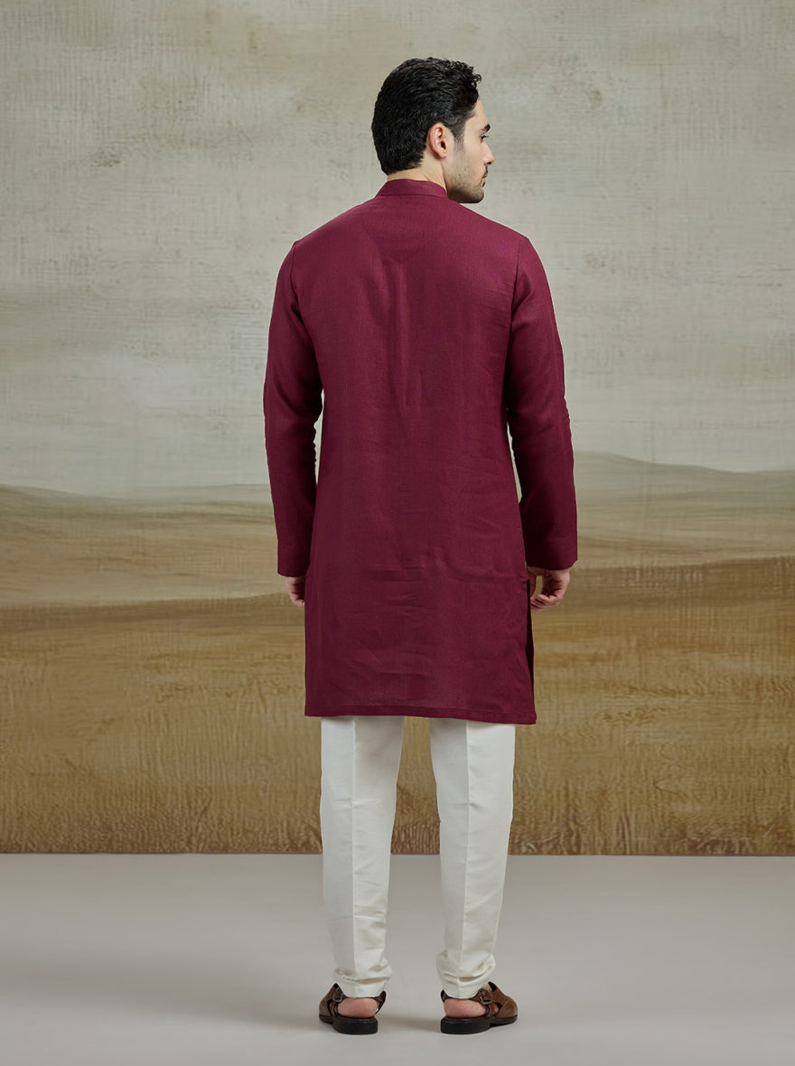 Wine Solid Kurta | TULA
