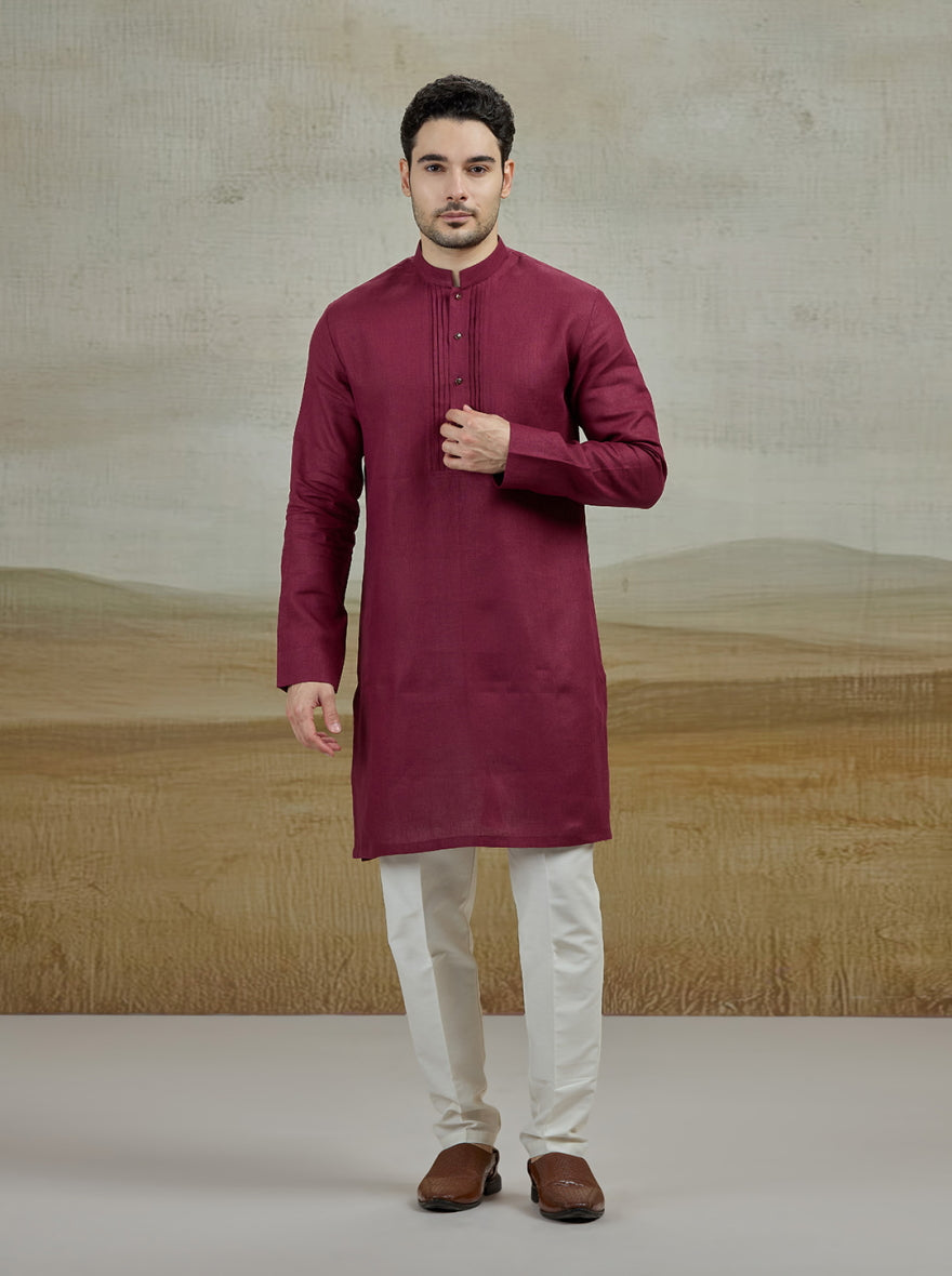 Wine Solid Kurta | TULA
