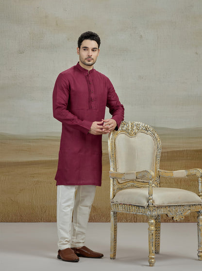 Wine Solid Kurta | TULA