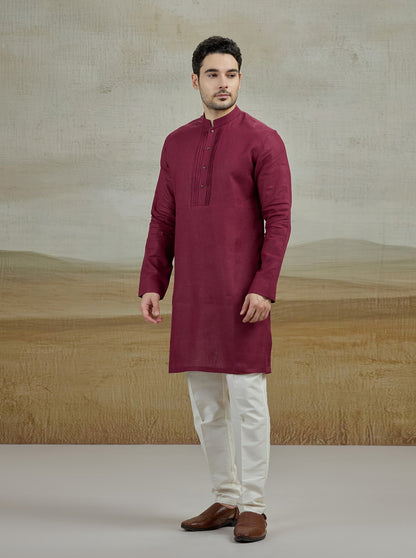 Wine Solid Kurta | TULA