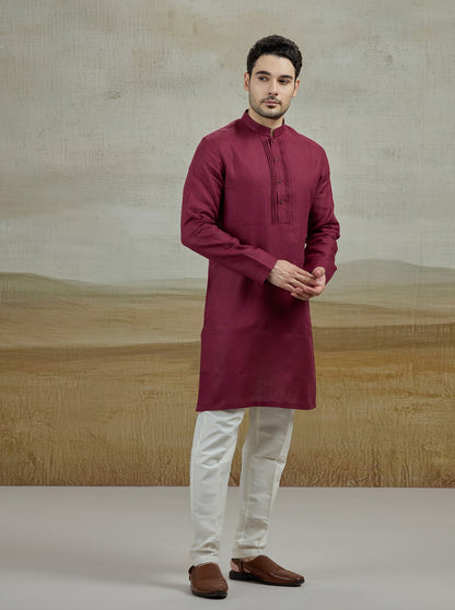 Wine Solid Kurta | TULA