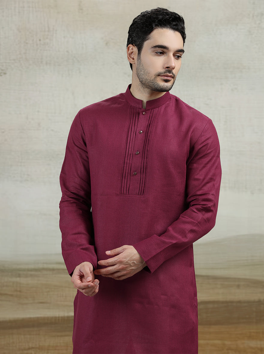 Wine Solid Kurta | TULA