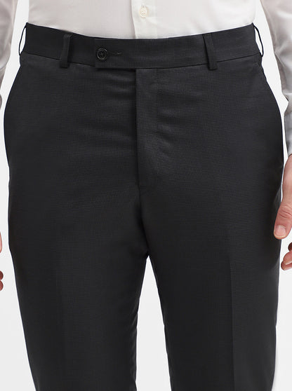 Dark Grey Solid Slim Fit Formal Trouser | JadeBlue Super Luxe