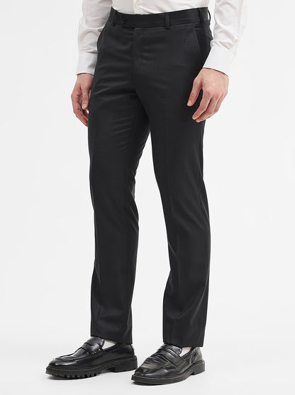 Dark Grey Solid Slim Fit Formal Trouser | JadeBlue Super Luxe