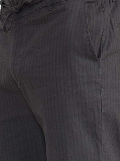 Olive Grey Striped Regular Fit Track Pant | JadeBlue