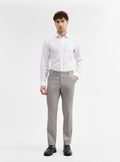 Grey Solid Slim Fit Formal Trouser | JadeBlue Super Luxe