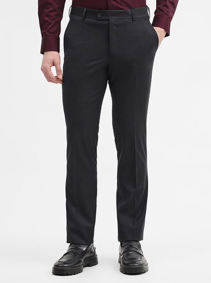Grey Solid Slim Fit Formal Trouser | JadeBlue Super Luxe
