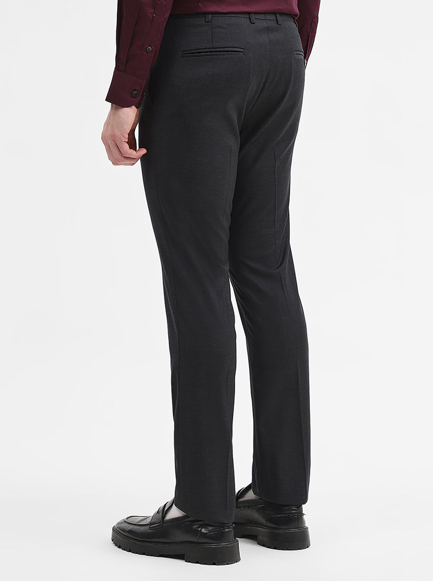 Grey Solid Slim Fit Formal Trouser | JadeBlue Super Luxe