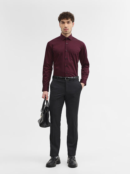 Grey Solid Slim Fit Formal Trouser | JadeBlue Super Luxe