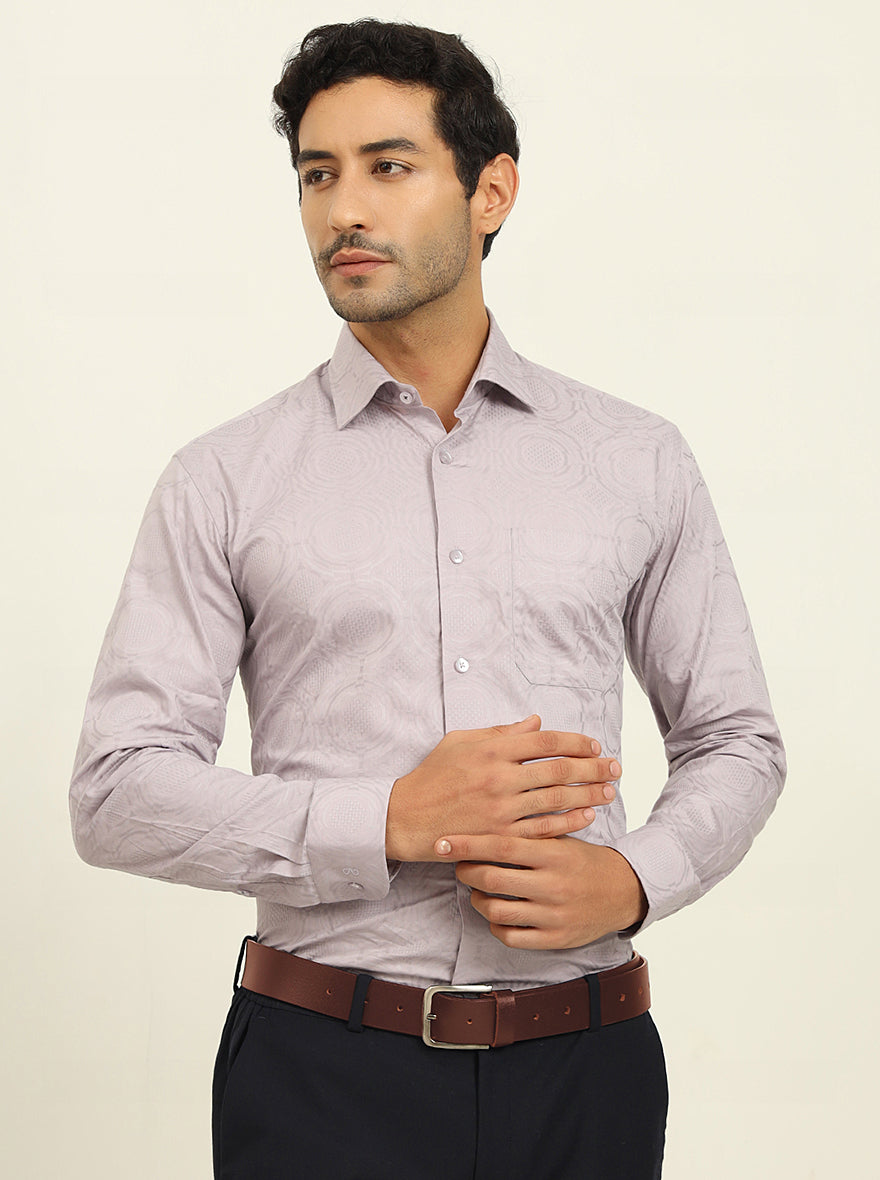 Pink Solid Slim Fit Formal Shirt | Metal