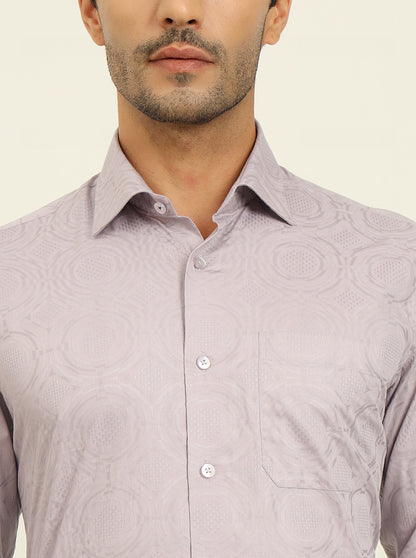 Pink Solid Slim Fit Formal Shirt | Metal