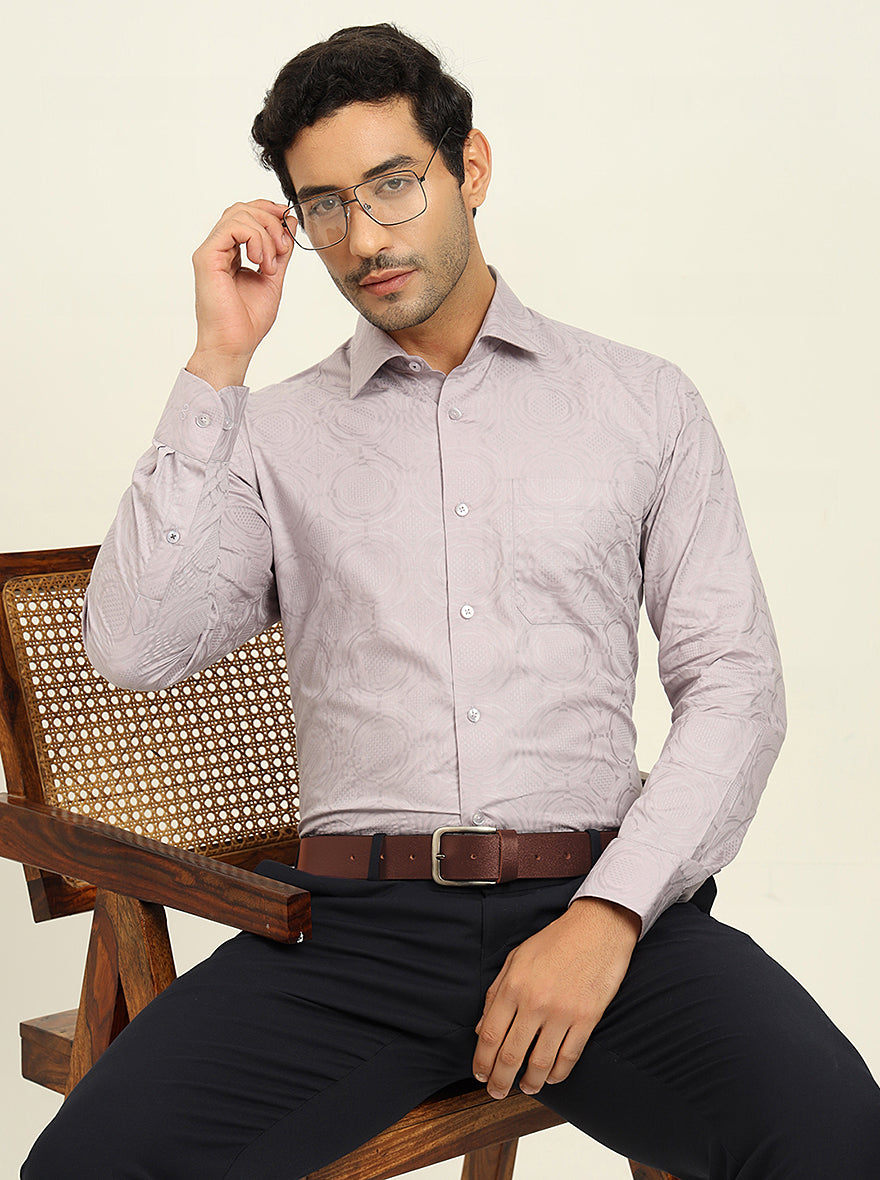 Pink Solid Slim Fit Formal Shirt | Metal
