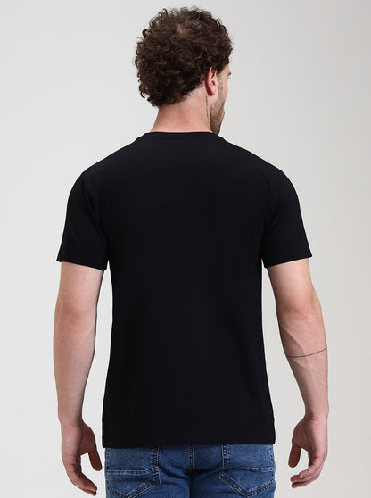 Black Solid Slim Fit T-Shirt | JadeBlue
