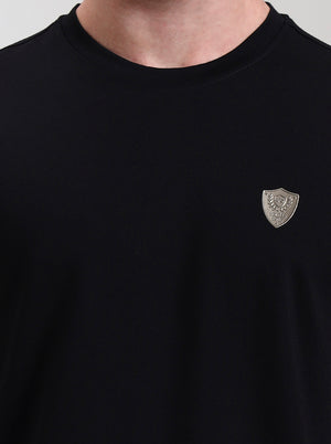 Black Solid Slim Fit T-Shirt | JadeBlue
