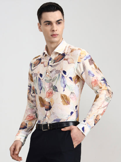 Multicolor Printed Slim Fit Party Wear Shirt | Wyre