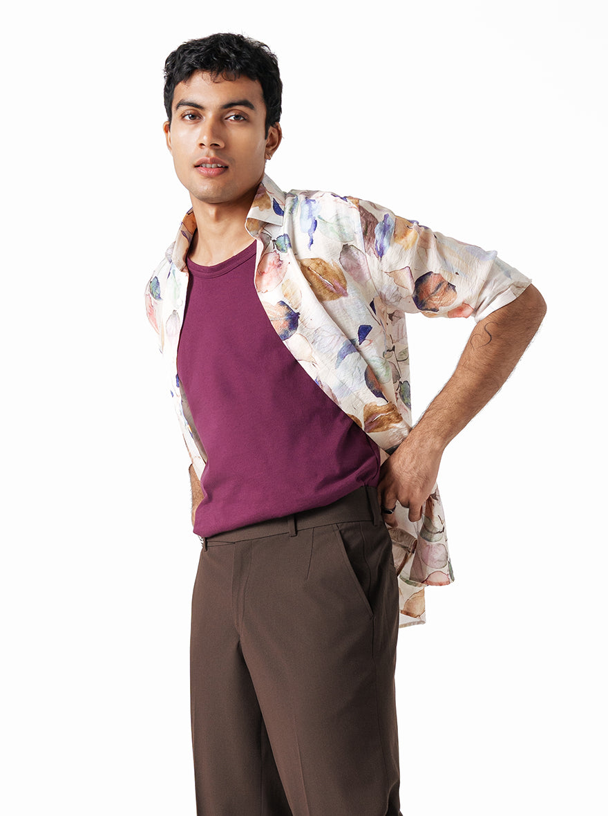 Multicolor Printed Slim Fit Party Wear Shirt | Wyre