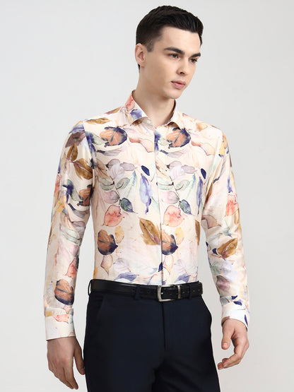 Multicolor Printed Slim Fit Party Wear Shirt | Wyre