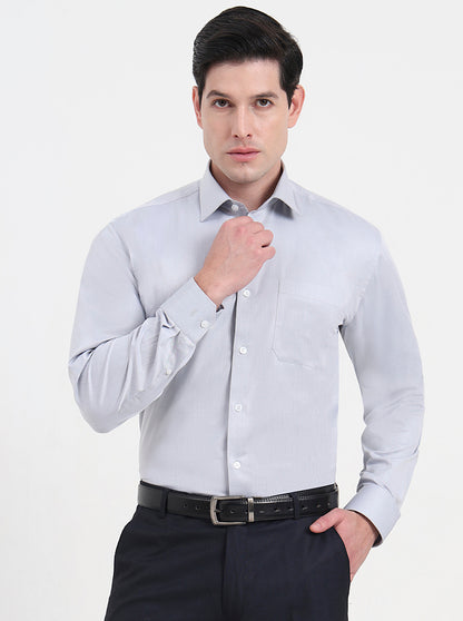 Grey Solid Regular Fit Formal Shirt | JadeBlue