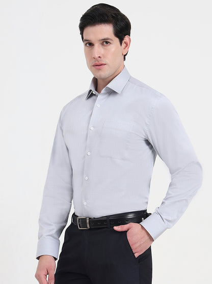 Grey Solid Regular Fit Formal Shirt | JadeBlue