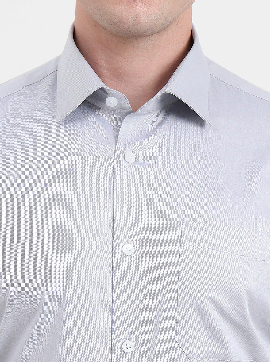 Grey Solid Regular Fit Formal Shirt | JadeBlue