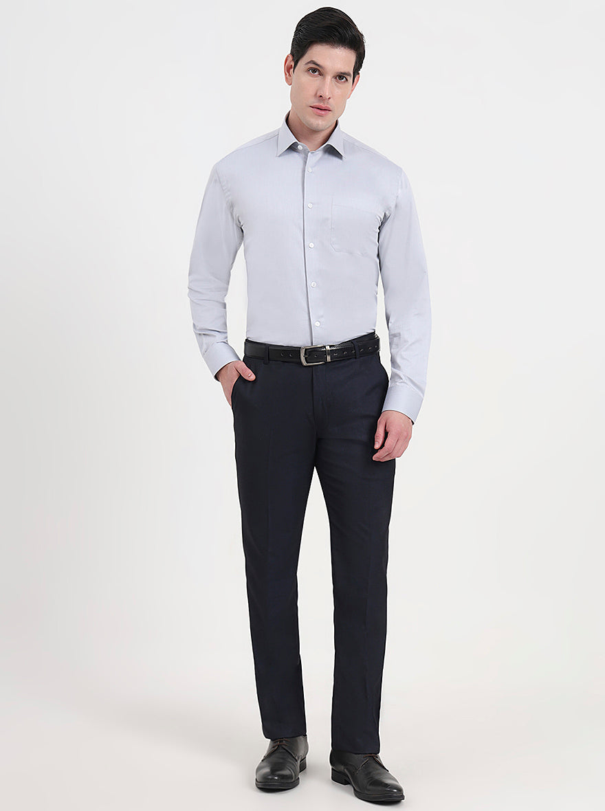 Grey Solid Regular Fit Formal Shirt | JadeBlue