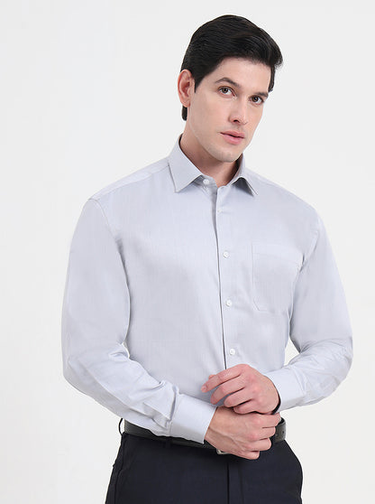 Grey Solid Regular Fit Formal Shirt | JadeBlue