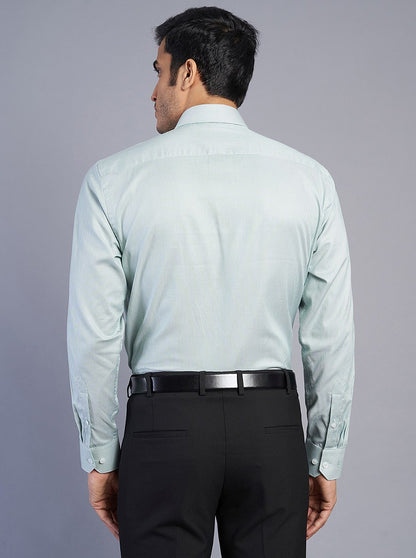 Green Solid Regular Fit Formal Shirt | JadeBlue