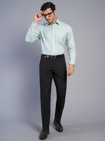 Green Solid Regular Fit Formal Shirt | JadeBlue