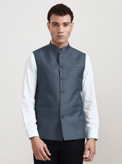 Sea Green Solid Modi Jacket | JadeBlue