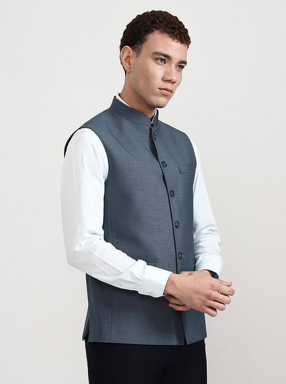 Sea Green Solid Modi Jacket | JadeBlue