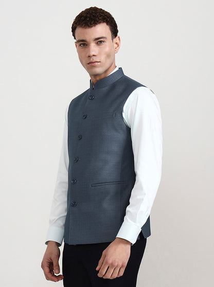 Sea Green Solid Modi Jacket | JadeBlue