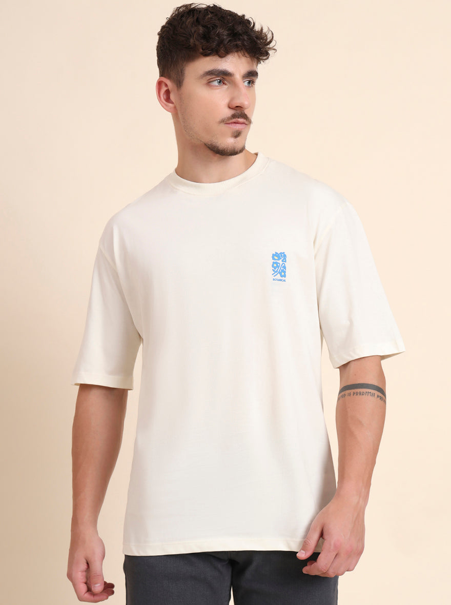 Off-White Printed Relax Fit T-Shirt | JadeBlue