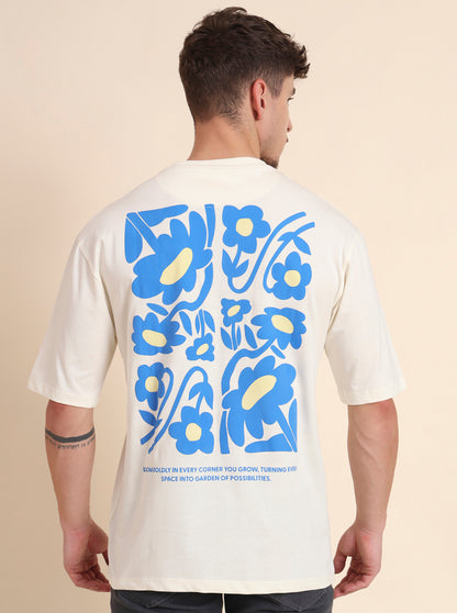 Off-White Printed Relax Fit T-Shirt | JadeBlue
