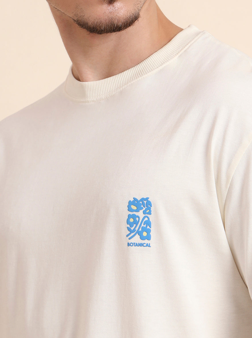 Off-White Printed Relax Fit T-Shirt | JadeBlue