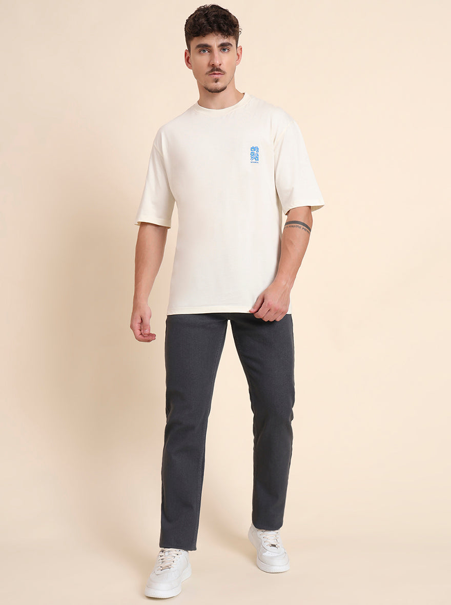 Off-White Printed Relax Fit T-Shirt | JadeBlue