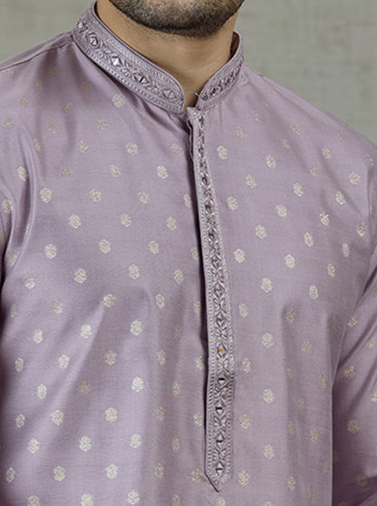 Lilac Purple Embroidered Kurta Pajama | JB X JB