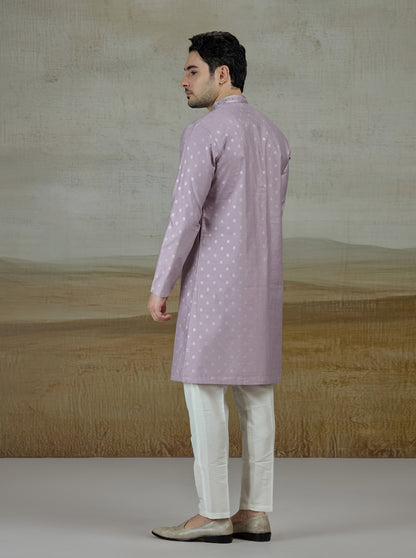 Lilac Purple Embroidered Kurta Pajama | JB X JB