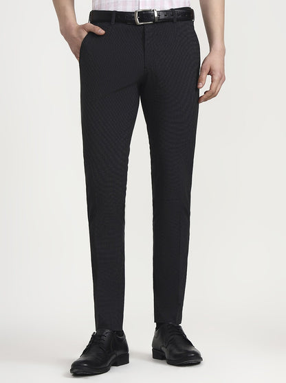 Dark Grey Solid Super Slim Fit Formal Trouser | JadeBlue Youth