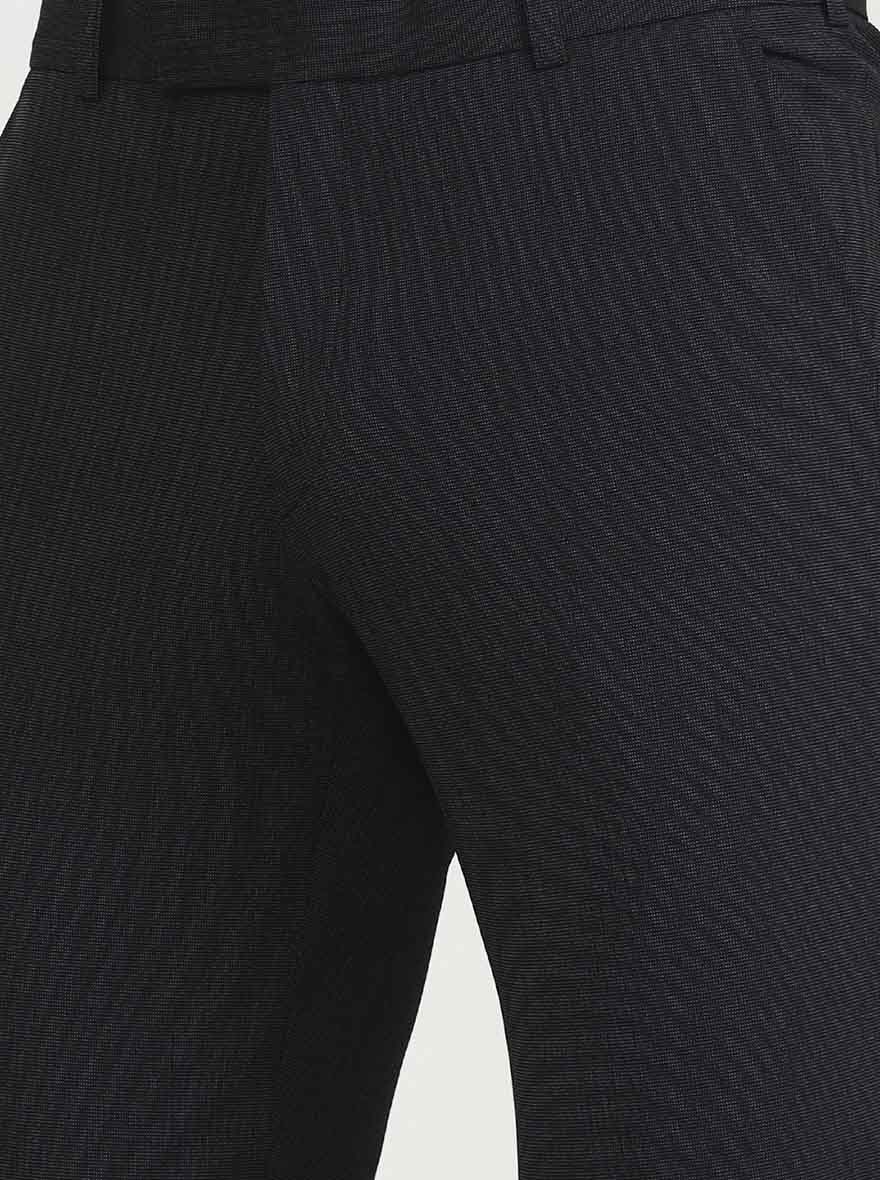 Dark Grey Solid Super Slim Fit Formal Trouser | JadeBlue Youth