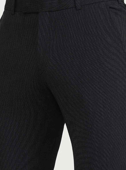 Dark Grey Solid Super Slim Fit Formal Trouser | JadeBlue Youth