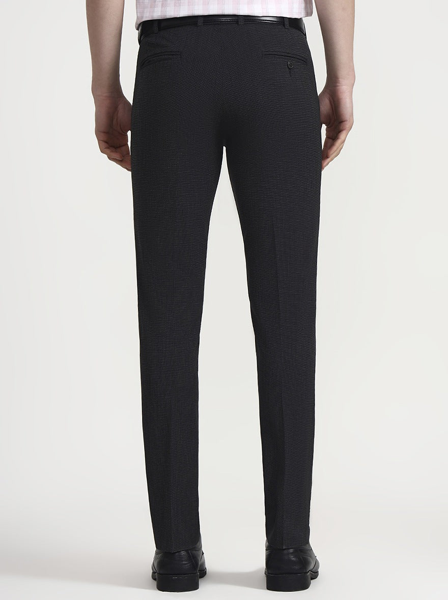 Dark Grey Solid Super Slim Fit Formal Trouser | JadeBlue Youth