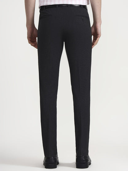 Dark Grey Solid Super Slim Fit Formal Trouser | JadeBlue Youth
