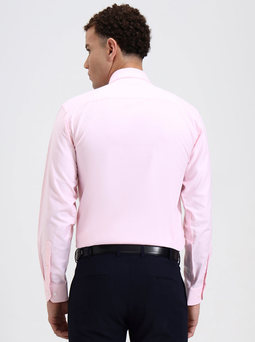 Pink Printed Regular Fit Formal Shirt | JadeBlue