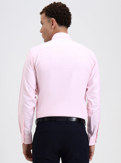 Pink Printed Regular Fit Formal Shirt | JadeBlue