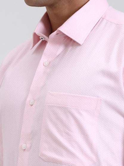 Pink Printed Regular Fit Formal Shirt | JadeBlue
