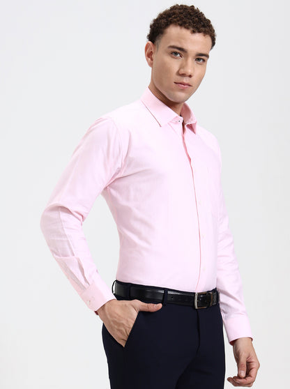 Pink Printed Regular Fit Formal Shirt | JadeBlue