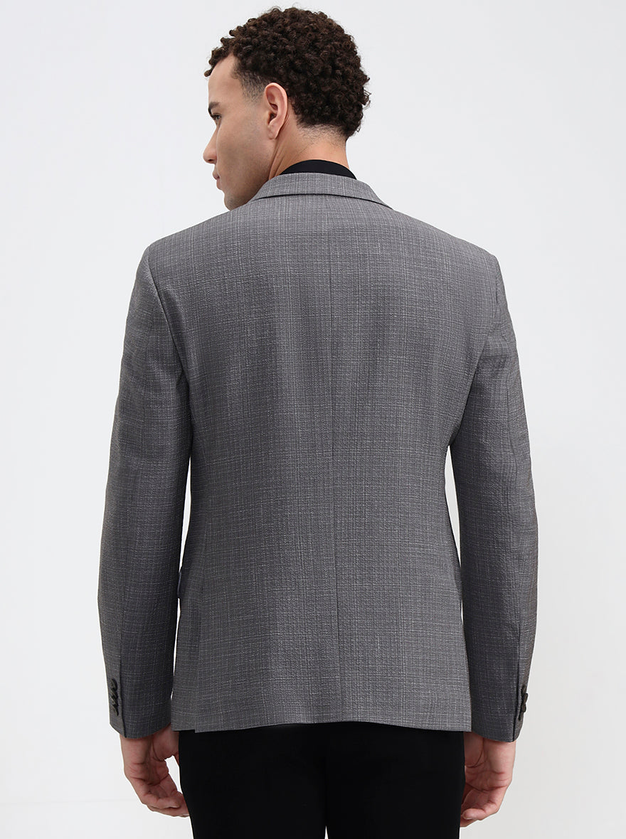 Grey Solid Regular Fit Blazer | Wyre