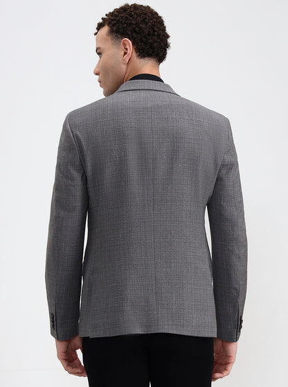 Grey Solid Regular Fit Blazer | Wyre