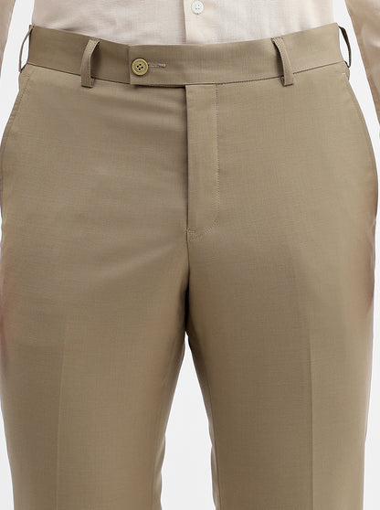 Fawn Solid Slim Fit Formal Trouser | JadeBlue Super Luxe